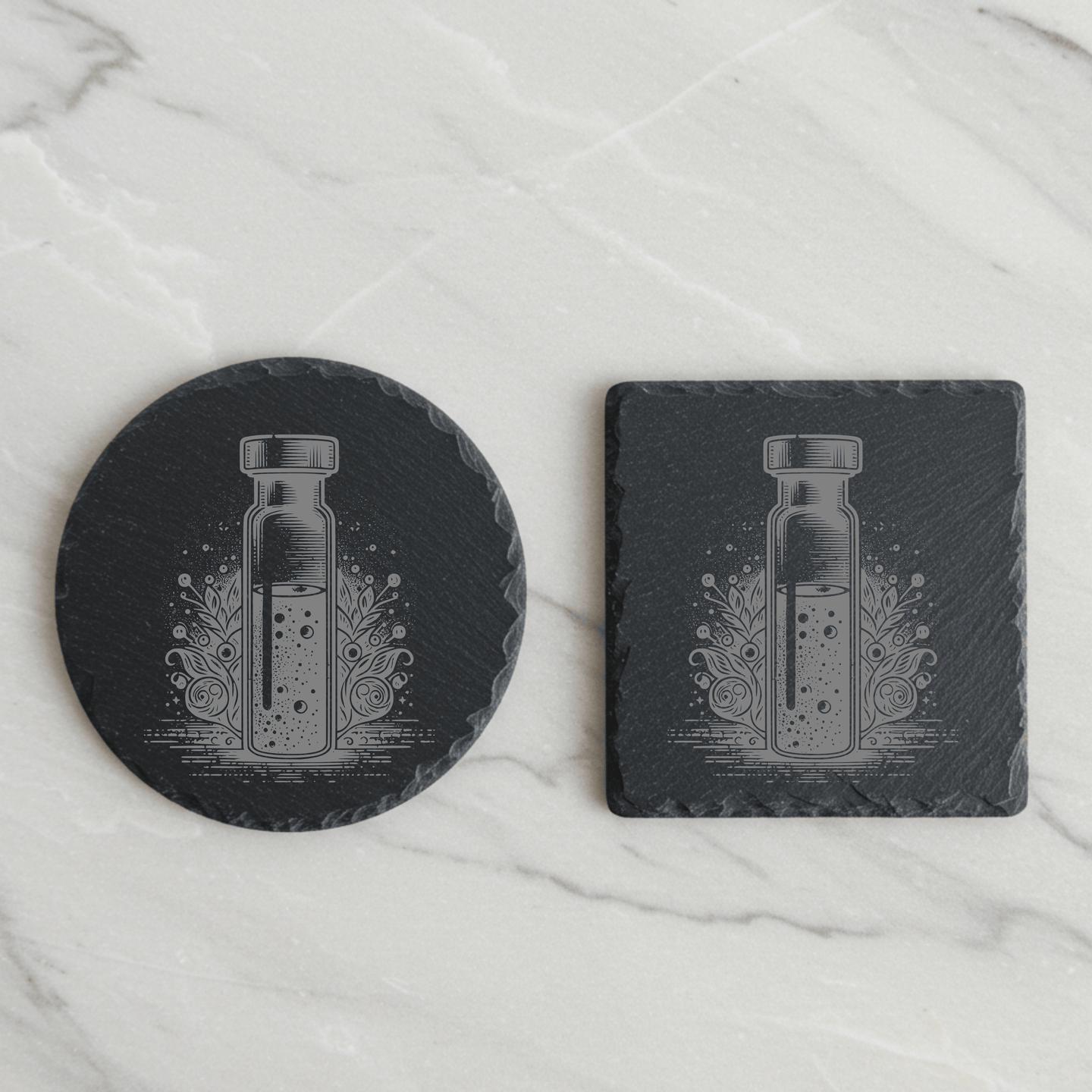 'Metals Vial' Engraved Slate Coaster